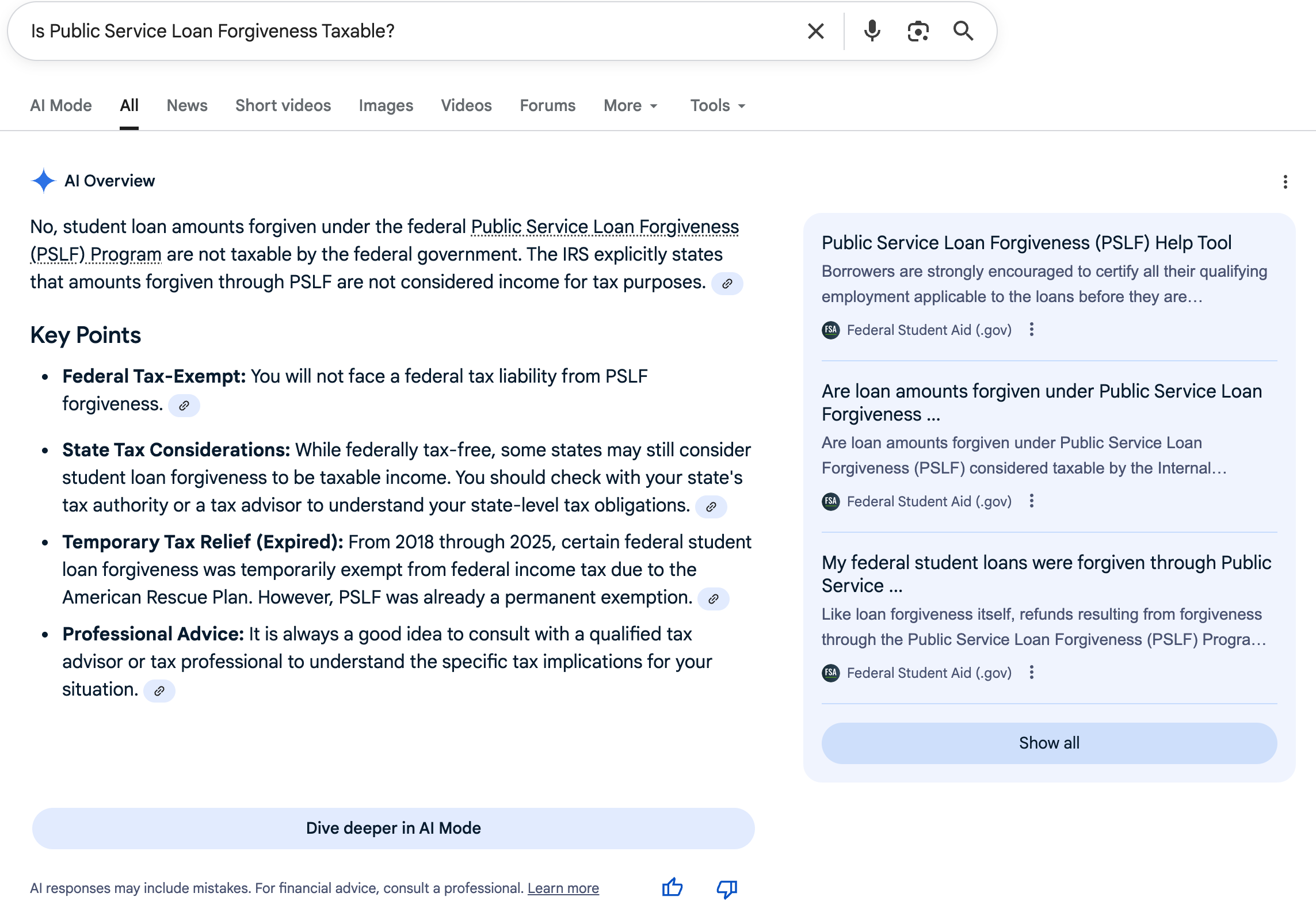 PSLF Taxable | Screenshot by The College Investor
