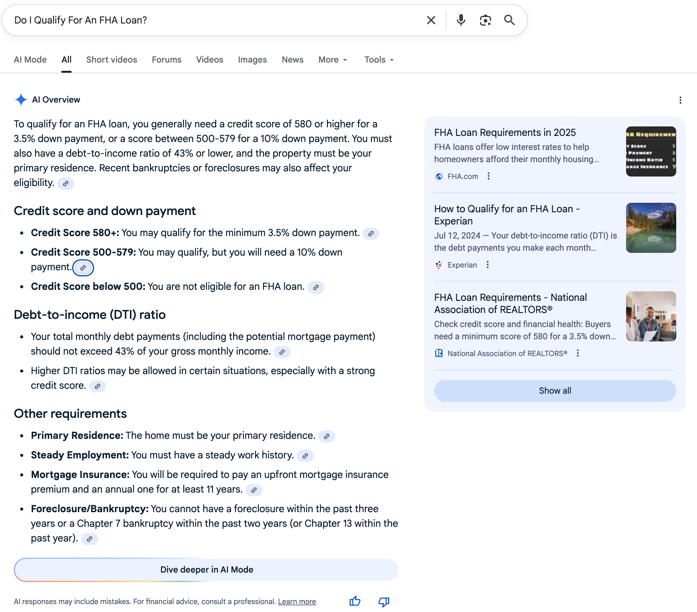 FHA Loan | Screenshot by The College Investor