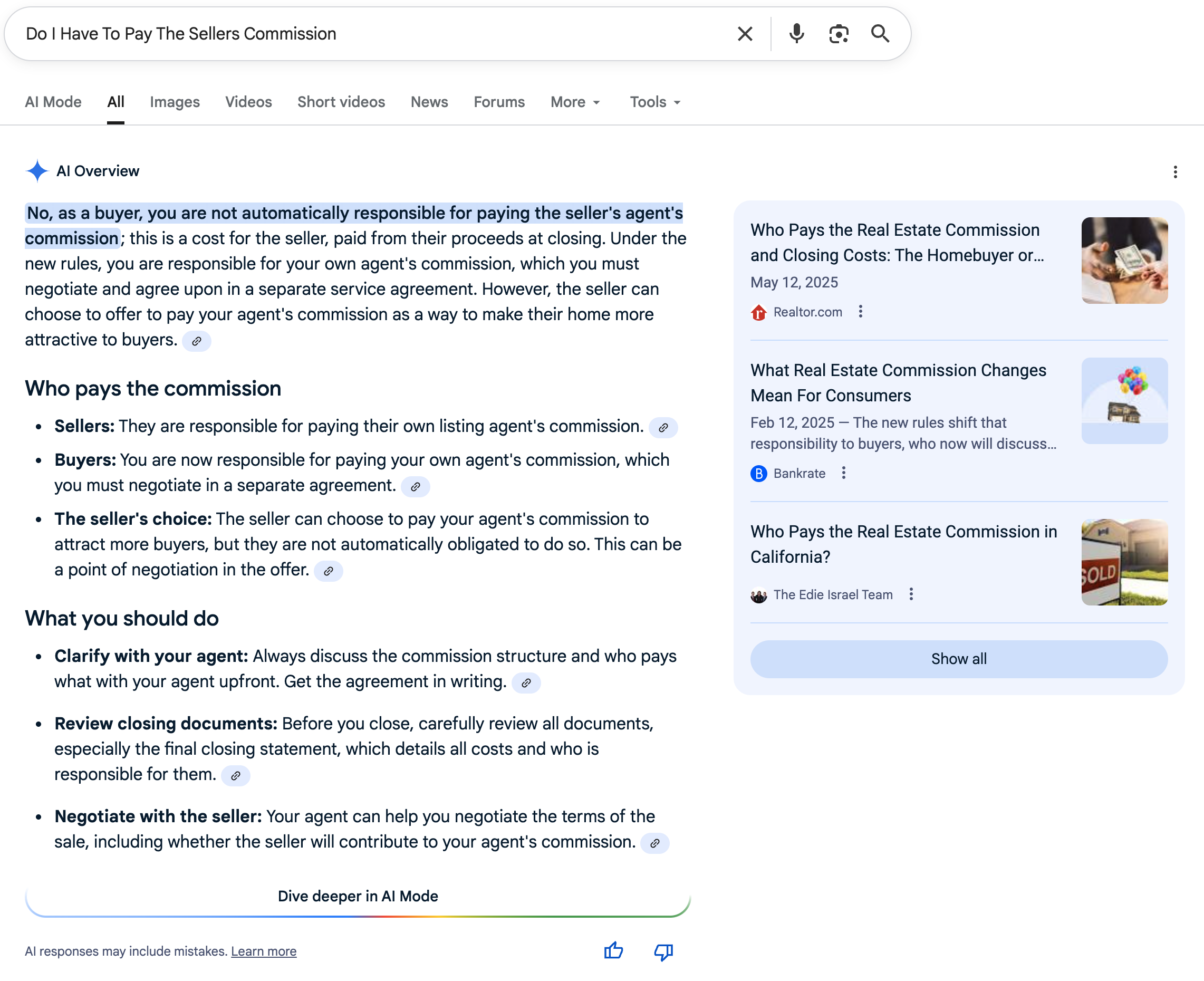 Sellers Commission | Screenshot by The College Investor