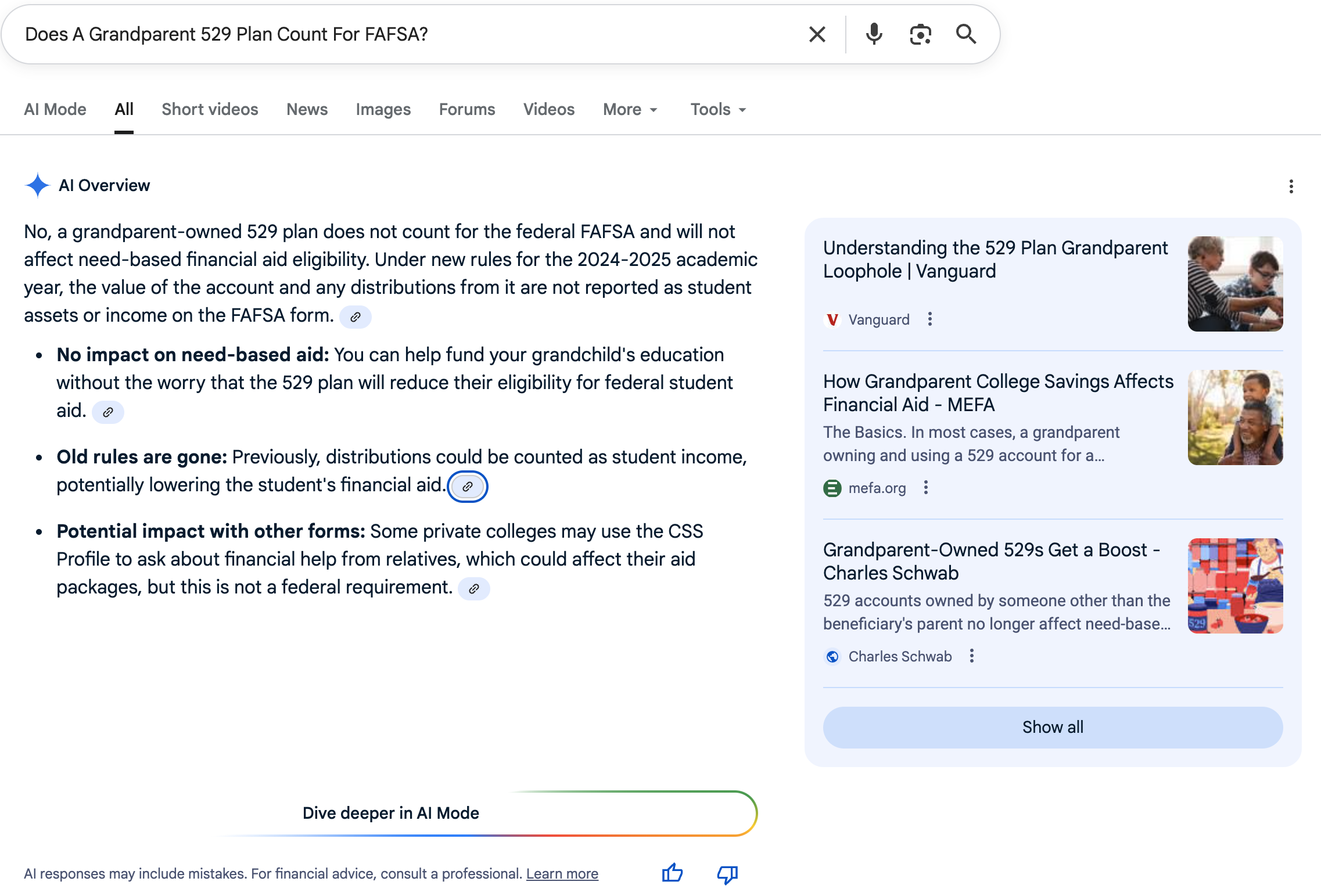 Grandparent owned 529 plan for FAFSA | Screenshot by The College Investor