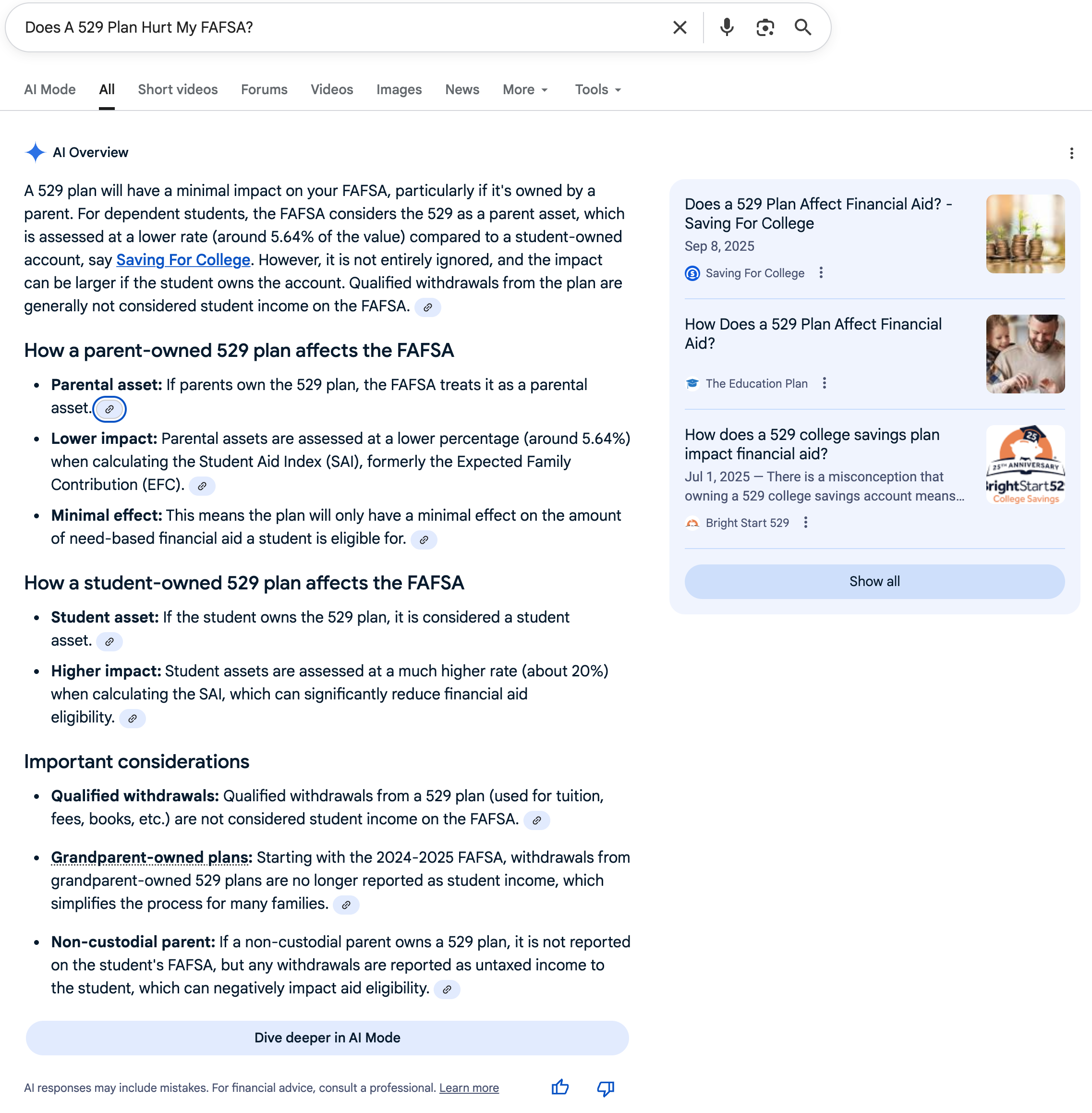 529 Plan For FAFSA | Screenshot by The College Investor