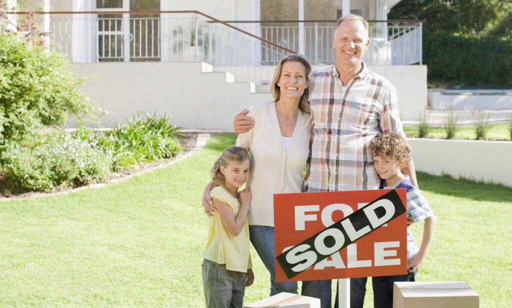 A family moves into a new home.