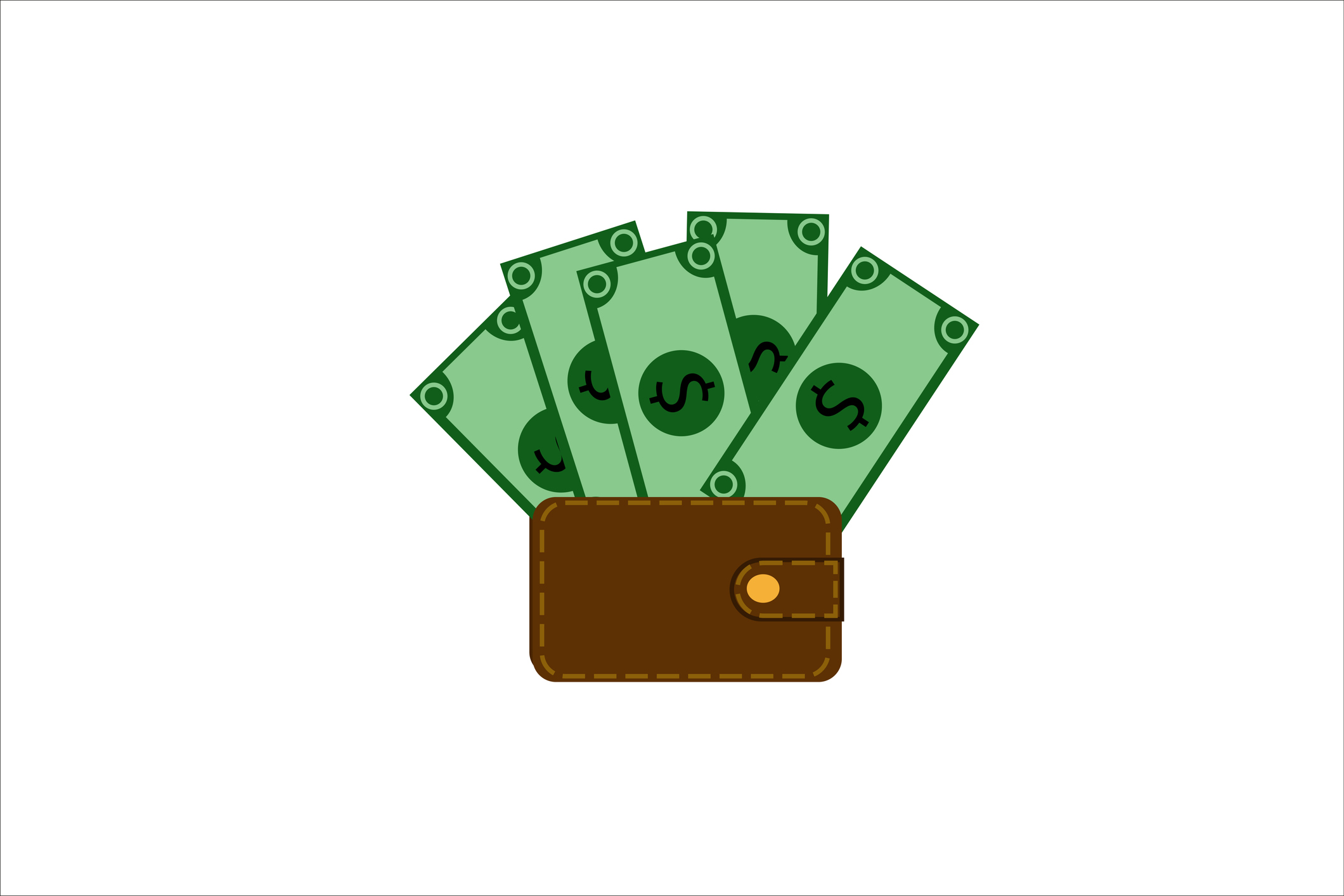 Wallet with currency -