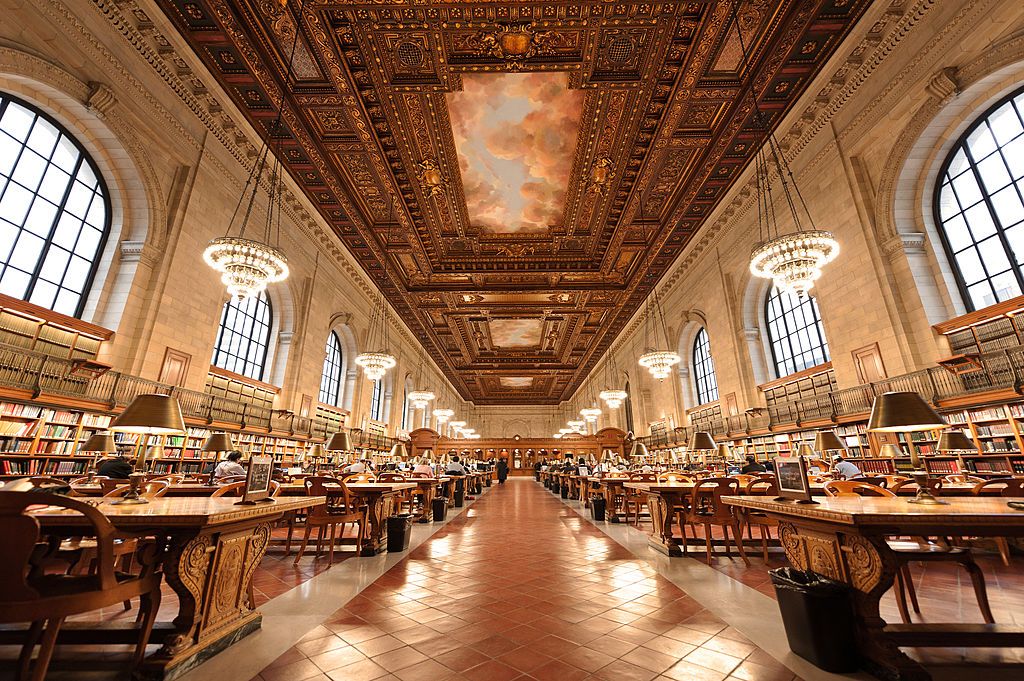 Interior view of the New York Public Library