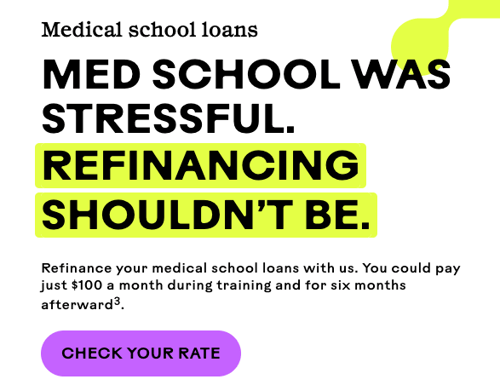 Splash Medical Refinancing Loans Options | Source: The College Investor