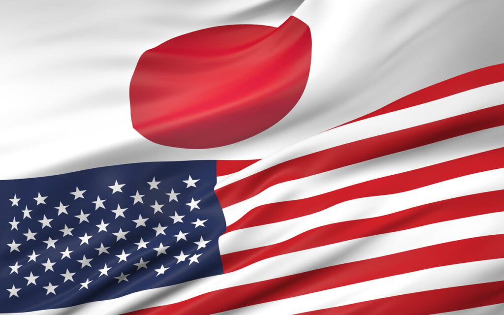 Japan and U.S. flags