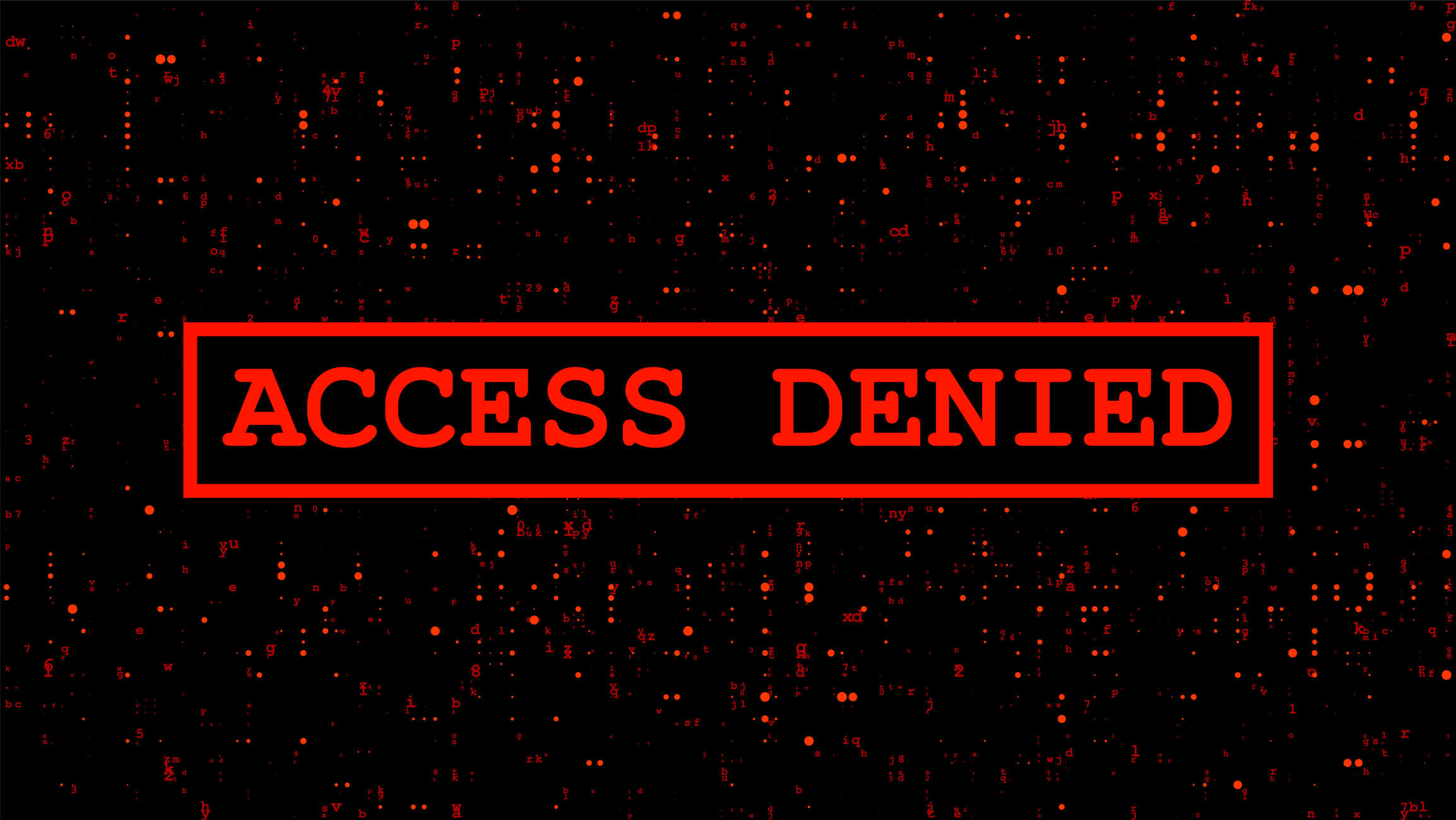 Access denied message on the screen. Vector futuristic ui