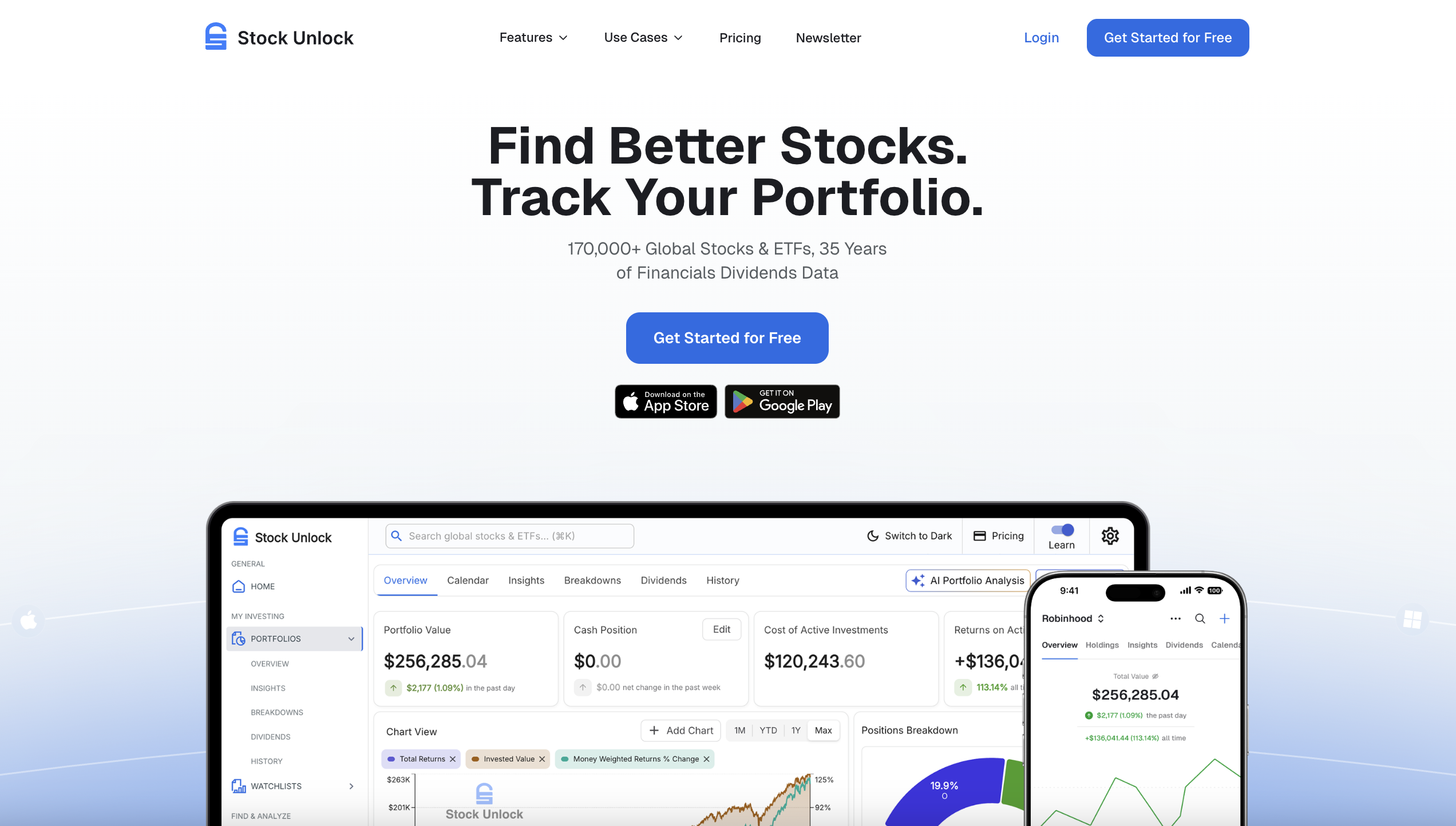 stock unlock homepage