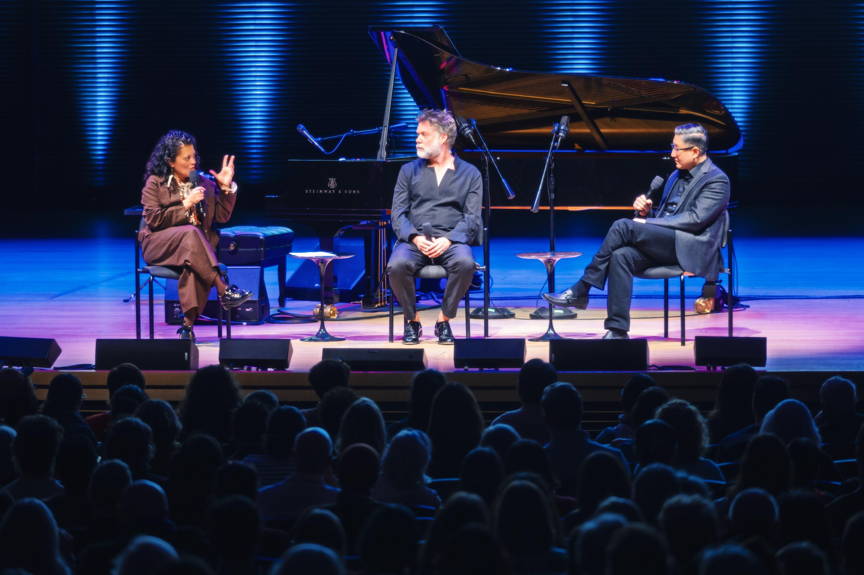 Rufus Wainwright and Dr. Charles Limb at the Heartbeat Summit, Lincoln Center