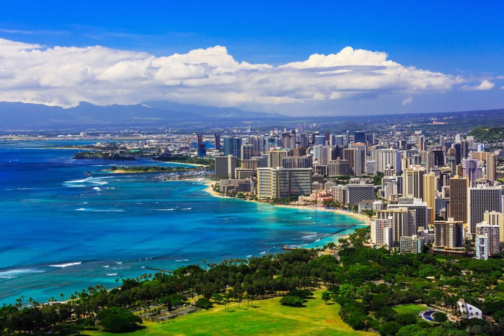 Honolulu, Hawaii skyline.