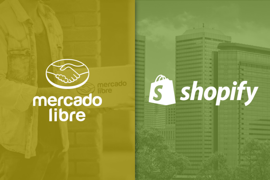 MercadoLibre and Shopify logos.
