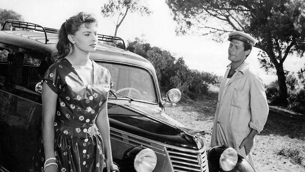 Sophia Loren and Marcello Mastroianni in the film "Too Bad She's Bad" (Peccato che sia una canaglia, 1954).