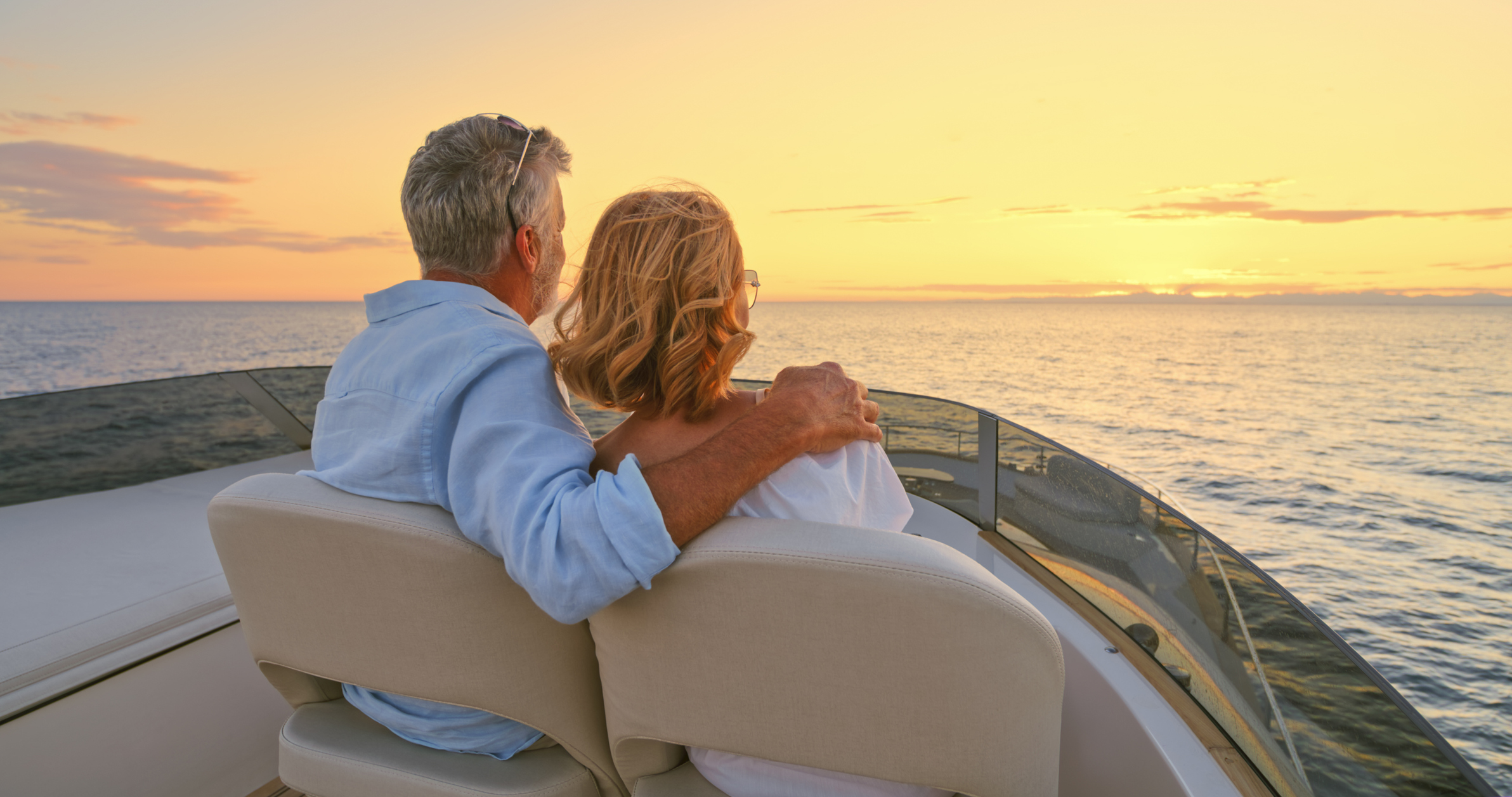 Older couple on boat