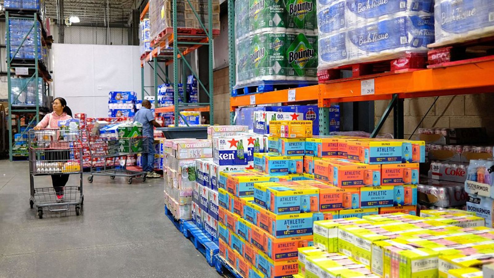 A woman shopping for bulk household essentials