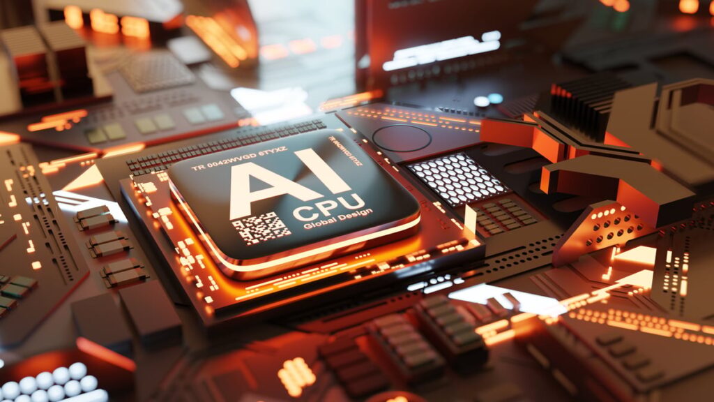 A computer chip with the letters AI on top of it.
