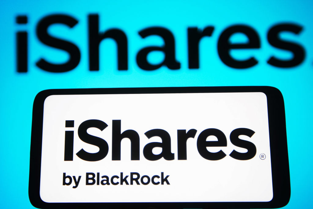 iShares by BlackRock logo displayed on a smartphone