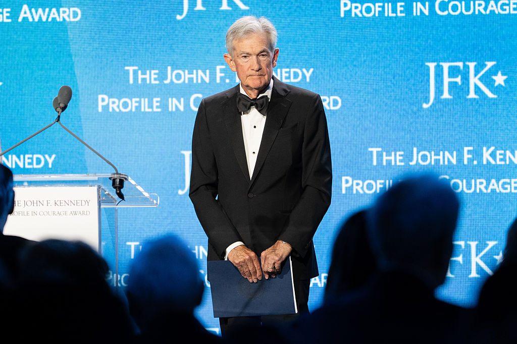 Jerome Powell during the John F. Kennedy Profile in Courage Award Ceremony at the John F. Kennedy Presidential Library and Museum in Boston, Massachusetts, US, on Sunday, May 31, 2026.