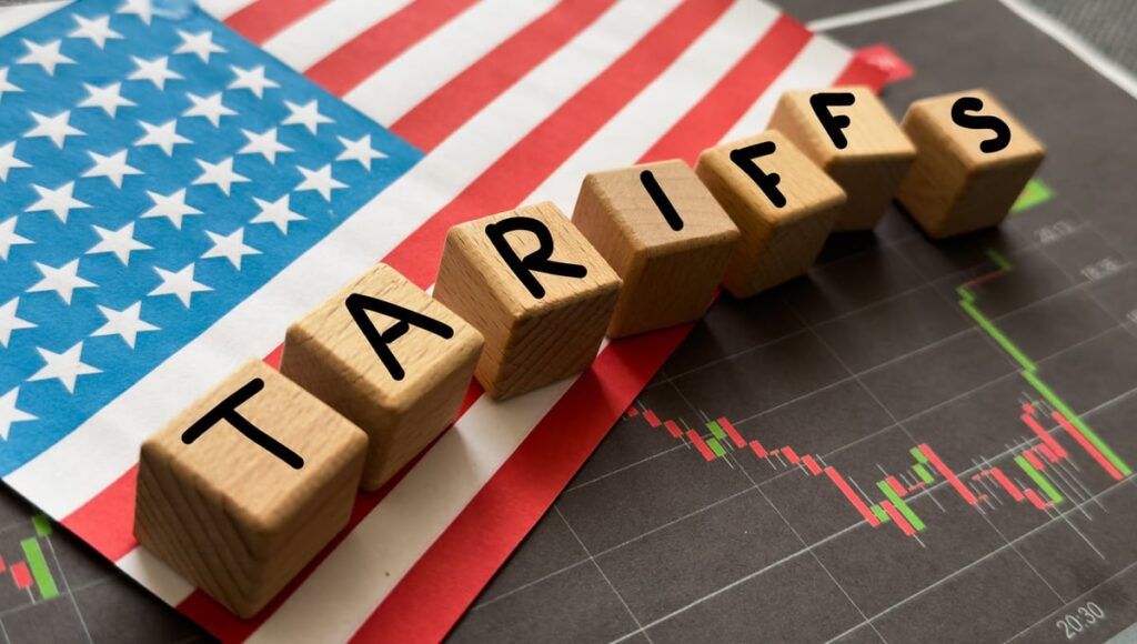 Tariffs spelled out in block letters.