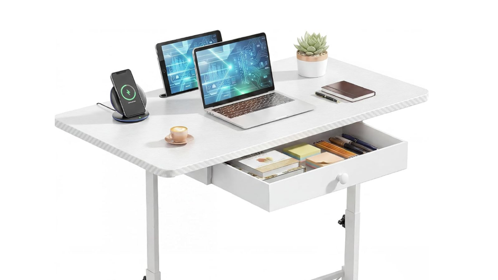 Amazon has a portable standing desk with storage for just $40