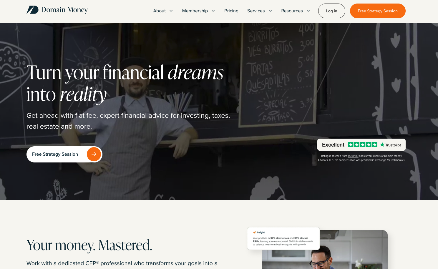Domain Money homepage screenshot