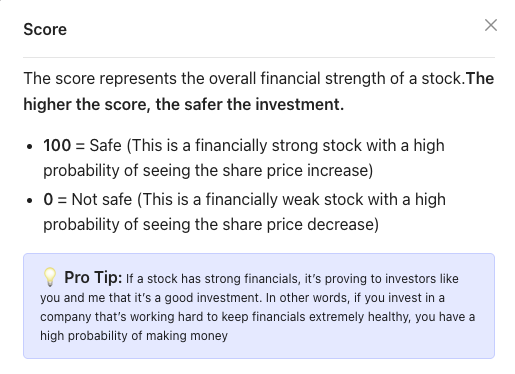 Tykr stock rating screenshot