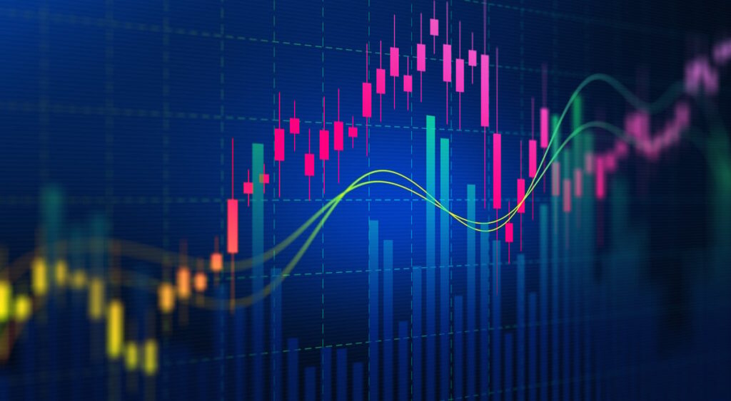 A digital stock chart.