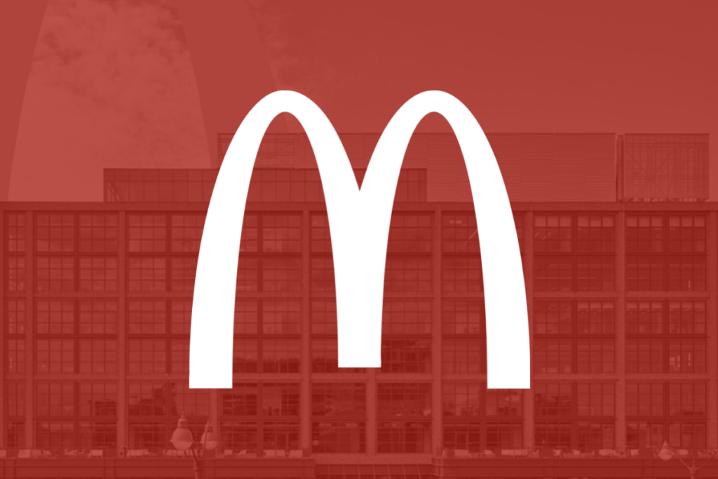 The McDonald's logo on a red backdrop.