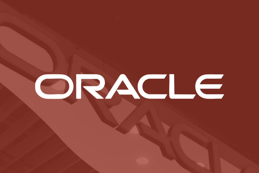 White Oracle logo on a dark background.