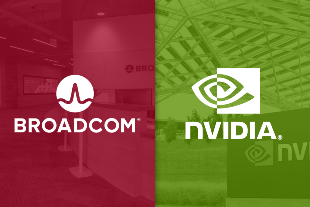 Broadcom and Nvidia logos.