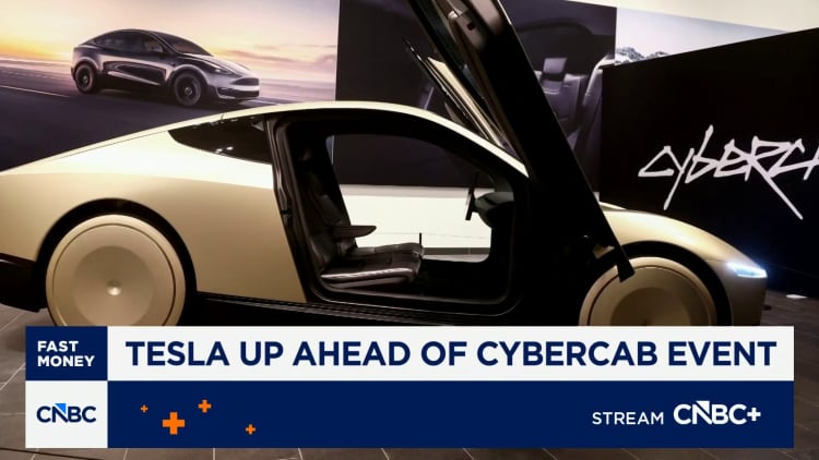 Tesla shares jump ahead of CyberCab event