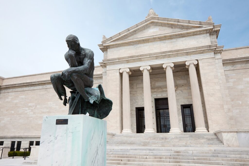 Cleveland, Ohio: Auguste Rodin Statue in front of The Cleveland Museum of Art.