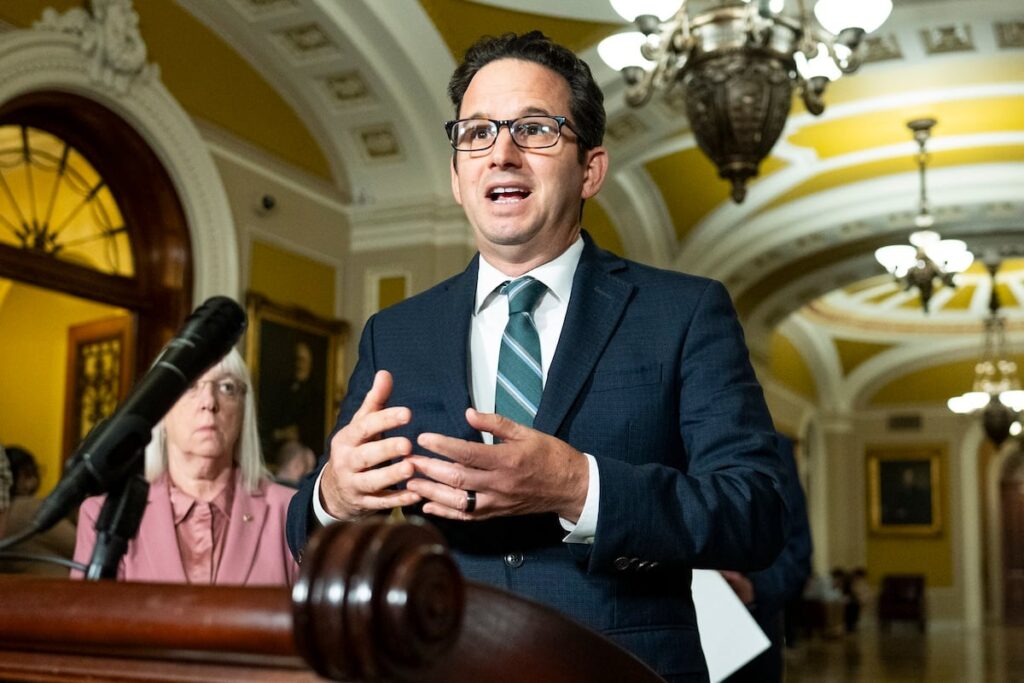 U.S. Senator BRIAN SCHATZ (D-HI) speaking at a press conference at the U.S. Capitol in Washington, DC. (Credit Image: © Michael Brochstein/ZUMA Press Wire)