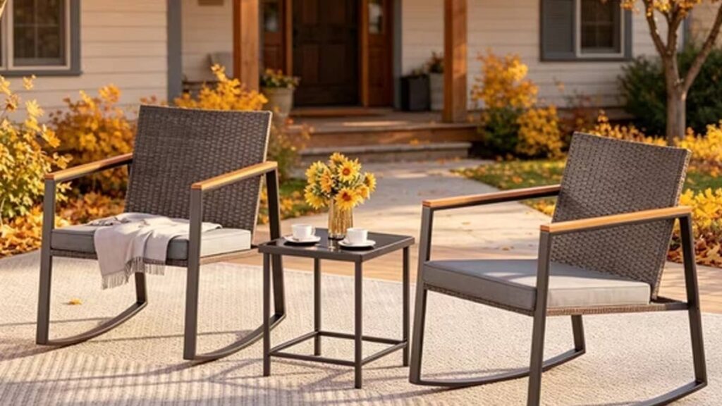 Walmart's $65 rocking chair patio set is the perfect way to enjoy fall weather